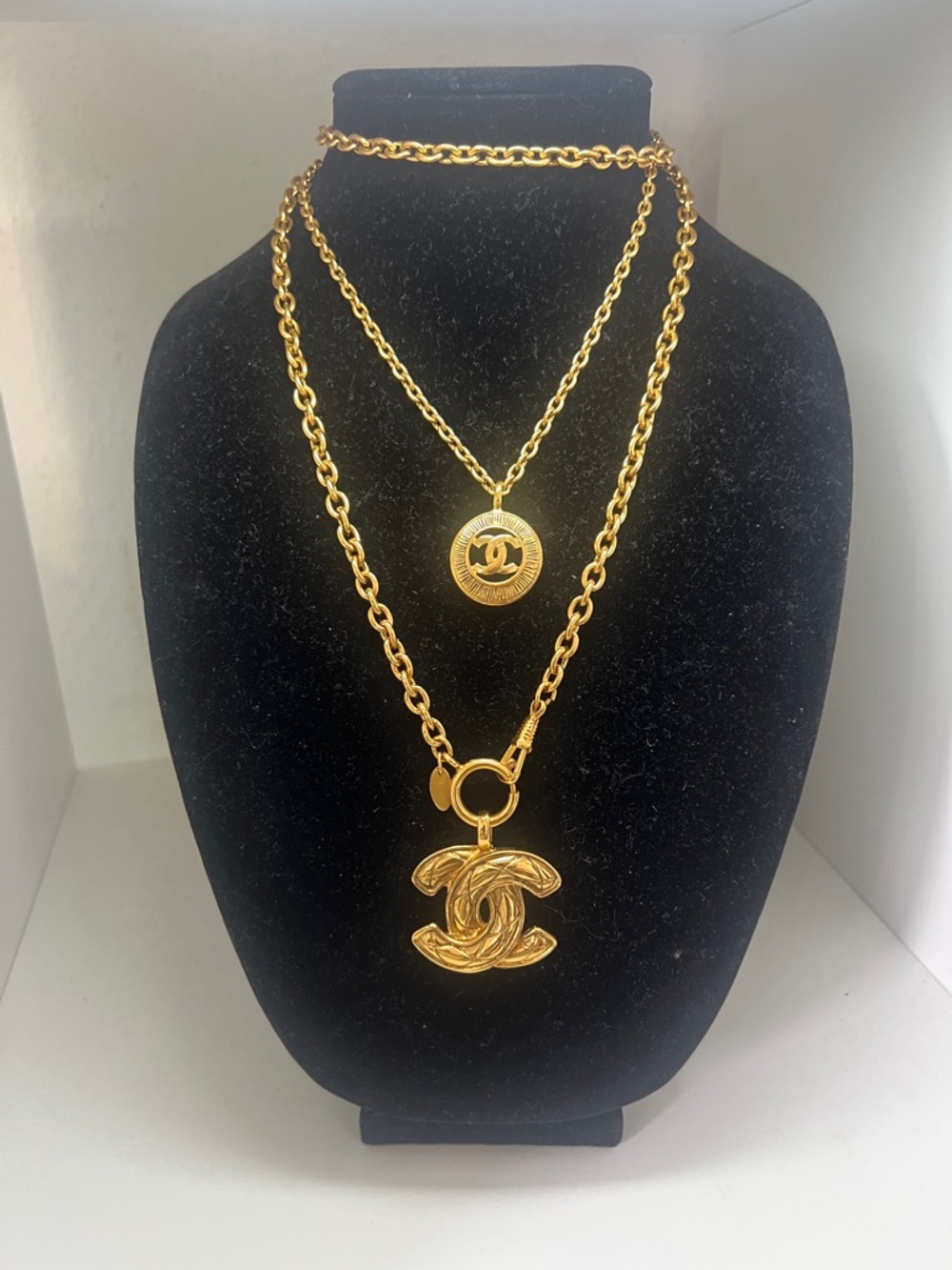 CHANEL 24kgp CC Pendant Chain Necklace